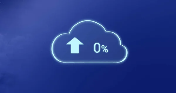 Ilustração Número Com Sinal Percentual Nuvem Contra Fundo Azul Espaço — Fotografia de Stock