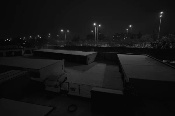 Chomutov Çek Cumhuriyeti Aralık 2021 Garajlar Arasında Karlı Kış — Stok fotoğraf
