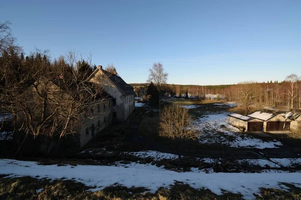 Reitzenhain Tyskland April 2022 Hus Landskap — Stockfoto