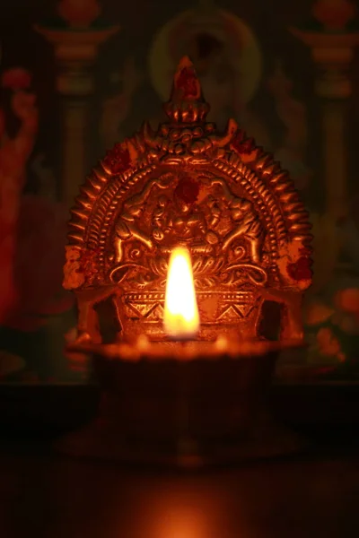 Изображения Масляная Лампа Пуджа Каматчи Вилакку — стоковое фото