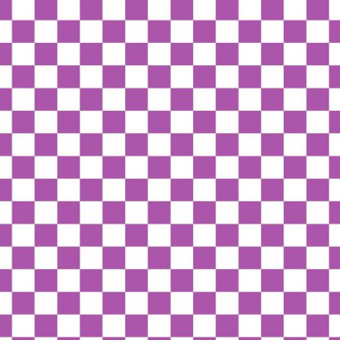 Soyut mor ve beyaz satranç tahtası arkaplanı. Renk kareleri dama tahtası deseninde. Çok boyutlu satranç tahtası çizimi.