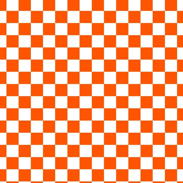 Abstraktes Orange Und Weißes Schachbretthintergrund Farbige Quadrate Einem Schachbrettmuster Mehrdimensionale — Stockfoto