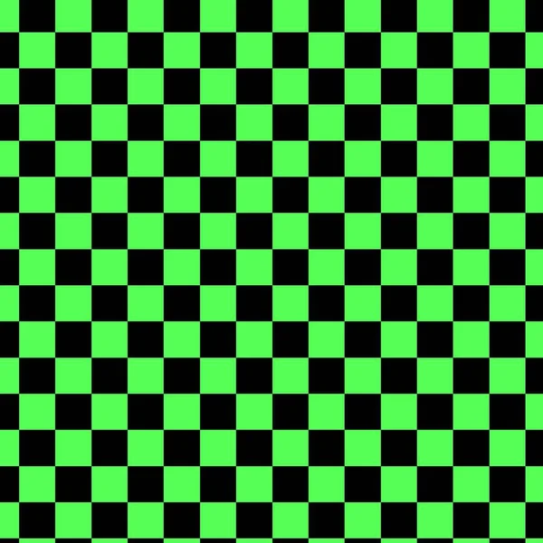 要約緑と黒のチェスボードの背景 チェックボードのパターンの色の正方形 — ストック写真