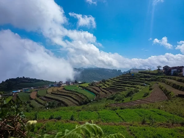 Kookal Dorf Blick Über Die Nebligen Wolken Schöne Kookal Dorf — Stockfoto