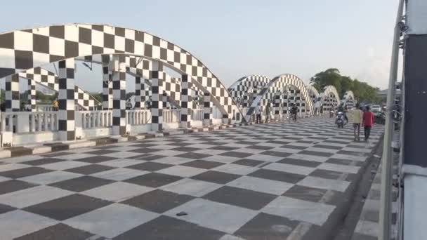 Chennai India July 30Th 2022 Chennai Napier Bridge Has Been — 图库视频影像