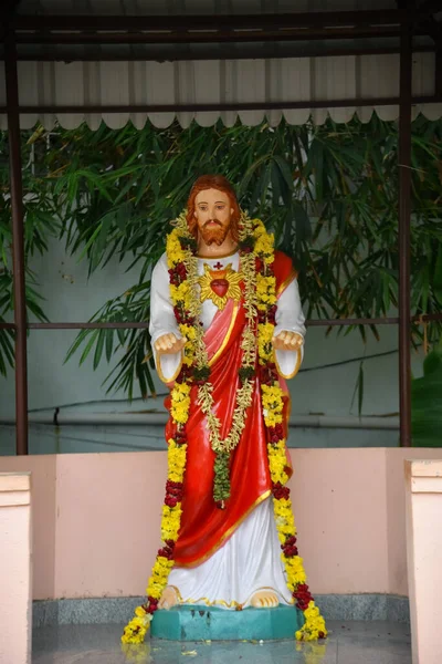 Jezus Christus Blessing Statue Kerk Leven Van Jezus — Stockfoto