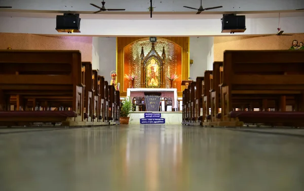 Chennai India Oktober 2022 Gereja Kuil Santo Antonius Tepi Pantai — Stok Foto