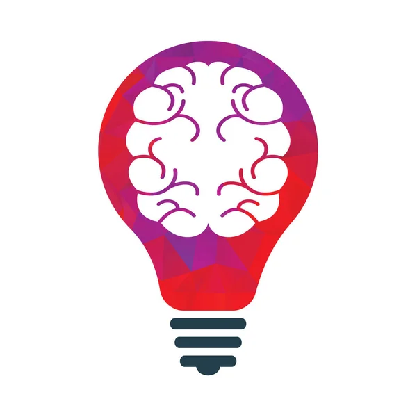 Cerveau Créatif Avec Bulbe Idée Lam Vecteur Penser Logo Vecteur — Image vectorielle