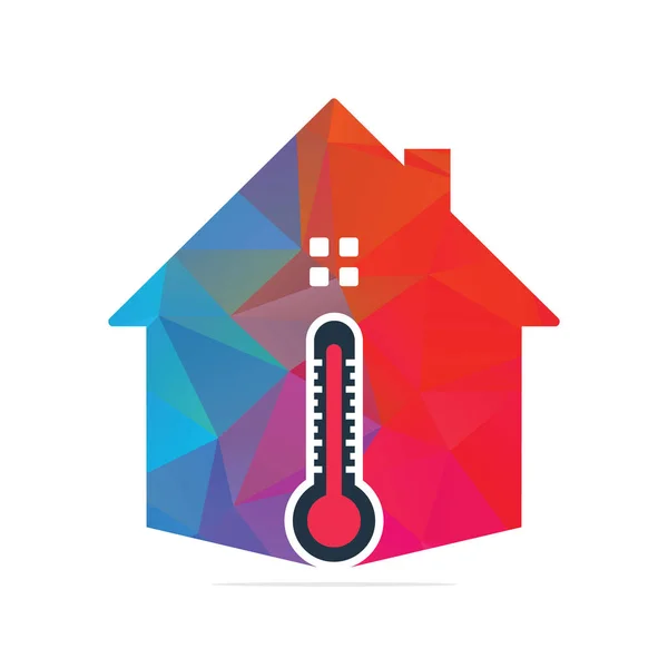 Husets Temperatur Ikon Och Termometer Ikon Vektor Illustration Temperaturen Huset — Stock vektor