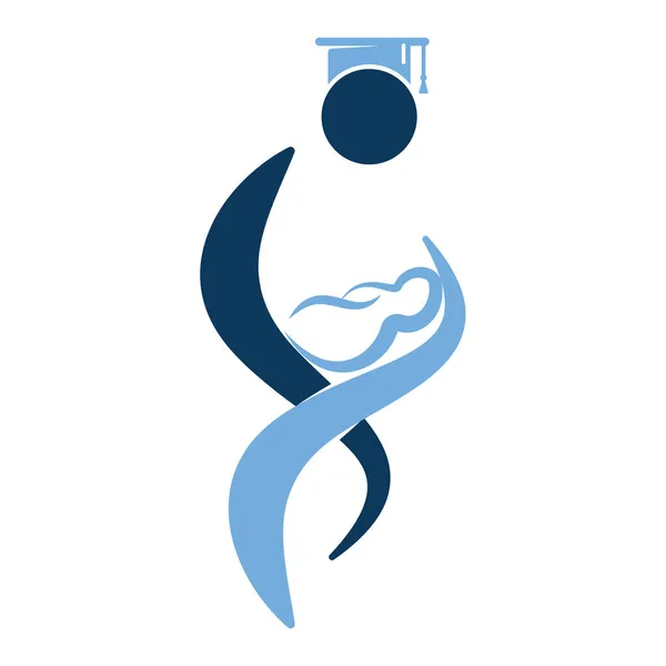 Pielęgniarka Trzyma Noworodka Symbolu Broni Edukacja Projektowania Logo Opiekunki Dzieci — Wektor stockowy