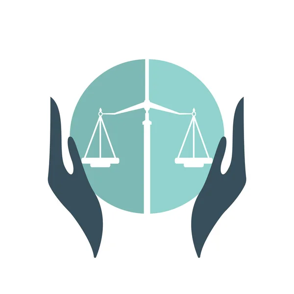 Law Care Logo Ontwerp Template Ontwerp Van Balanslogo Met Betrekking — Stockvector