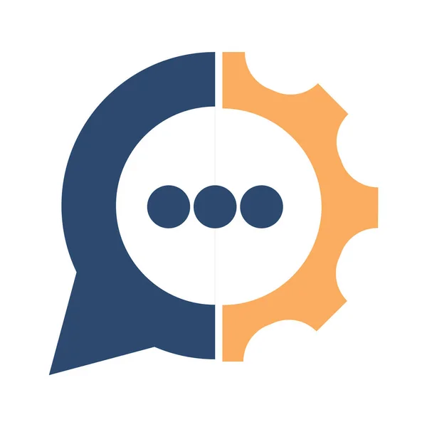 Логотип Пузыря Chat Сочетании Экипировкой Дизайн Логотипа Чат Автоматизации — стоковый вектор