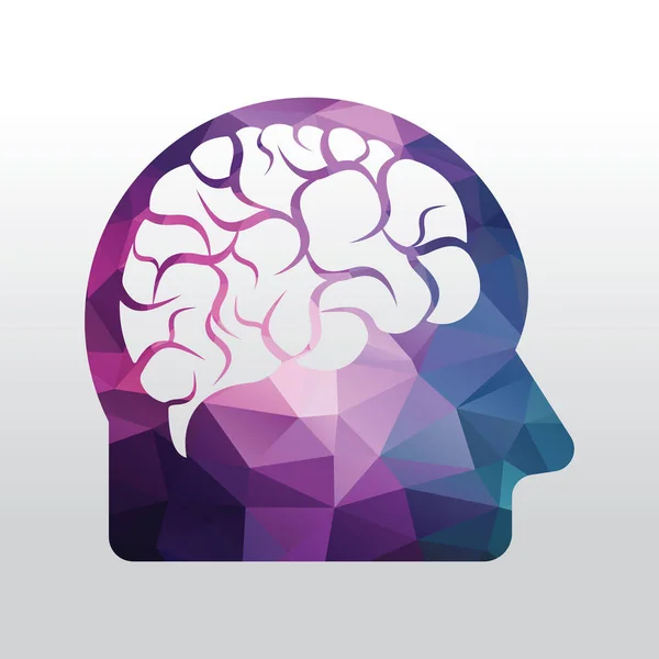 Tête Avec Illustration Vectorielle Cerveau Icône Vecteur Tête Cerveau Humain — Image vectorielle
