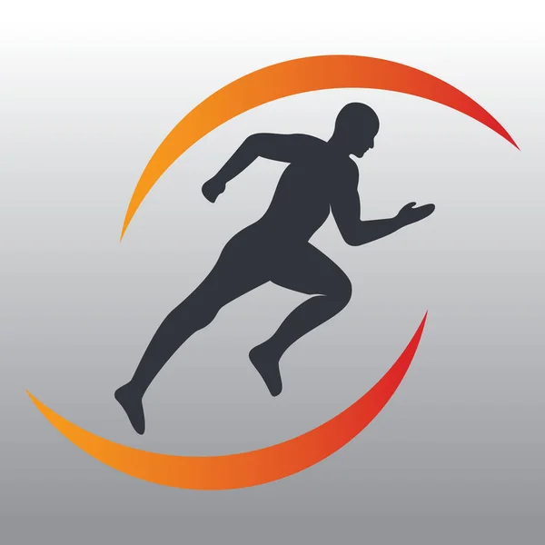 Running Marathon Logo Vector Design Symbol Vektoru Běžícího Člověka — Stockový vektor