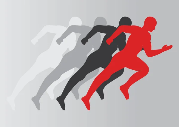 Skupina Běžec Marathon Logo Vector Design Symbol Vektoru Běžícího Muže — Stockový vektor