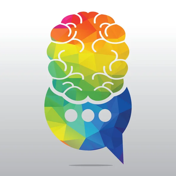 Plantilla Diseño Logotipo Chat Cerebral Mente Con Símbolo Chat — Vector de stock
