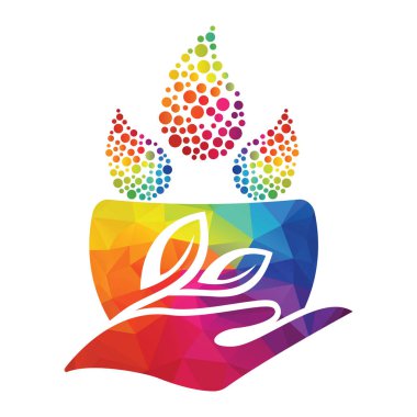 Sauna kasesi bitki şablonu tasarımı. Yağ Damlaları ve Sauna kase logosu tasarımı.