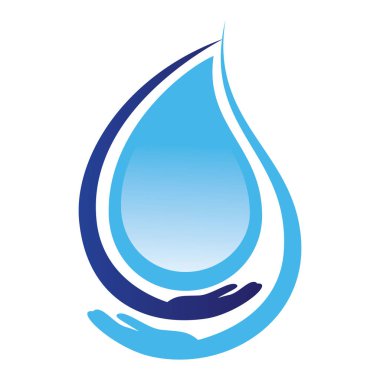 Güvenli su logosu şablonu tasarımı. Water Care logo vektör tasarımı.