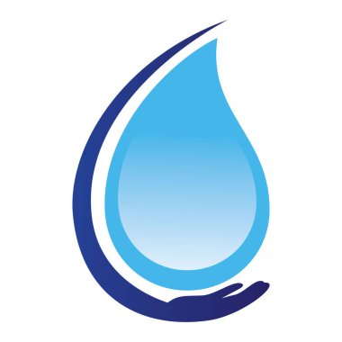 Güvenli su logosu şablonu tasarımı. Water Care logo vektör tasarımı.