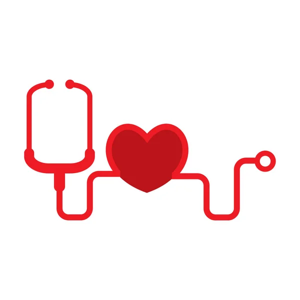 Stethoscope Heart Beat Vector Design Health Medicine Symbol — Stock Vector