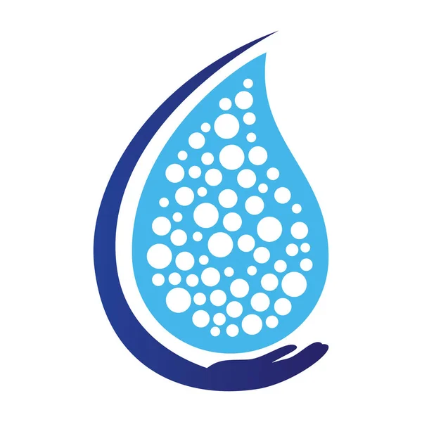 Güvenli Logosu Şablonu Tasarımı Water Care Logo Vektör Tasarımı — Stok Vektör