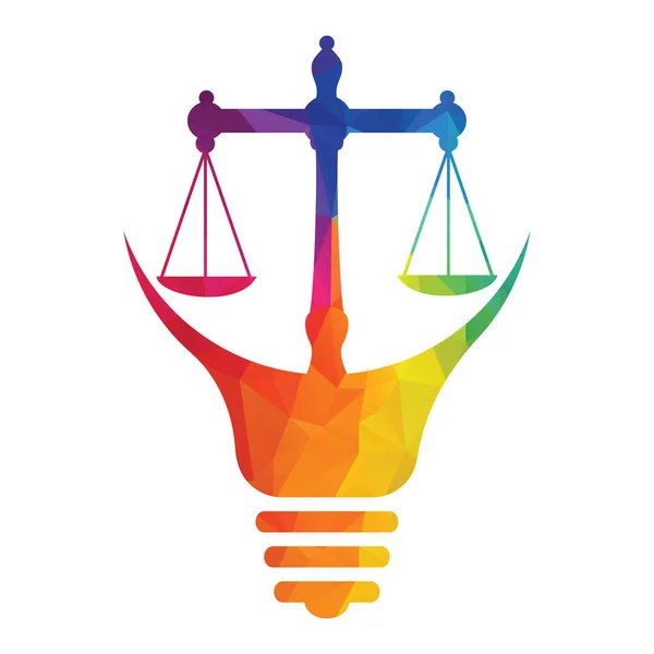 Vettore Del Logo Della Legge Con Equilibrio Giudiziario Vettore Del — Vettoriale Stock