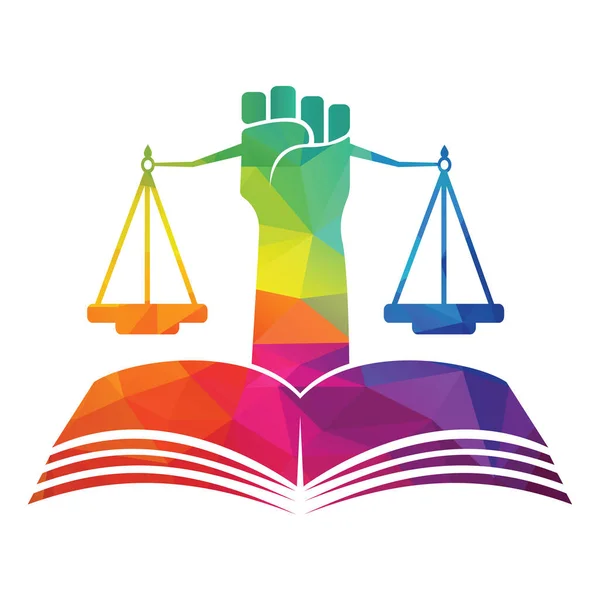 Освіта Закон Баланс Адвокат Монограма Дизайн Логотипу Юридична Фірма Відкрила — стоковий вектор