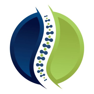 Kayropraktik Logo Tasarım Vektörü çizimi. Omurga bakım logosu.