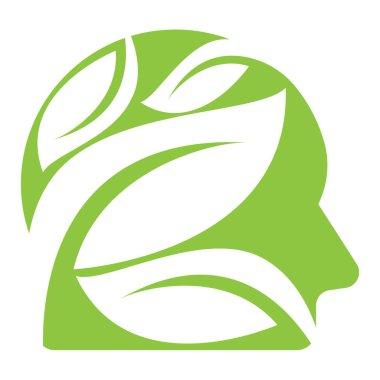 İnsan kafası logo resimlerini bırakır. Organik baş beyin logosu tasarımı.