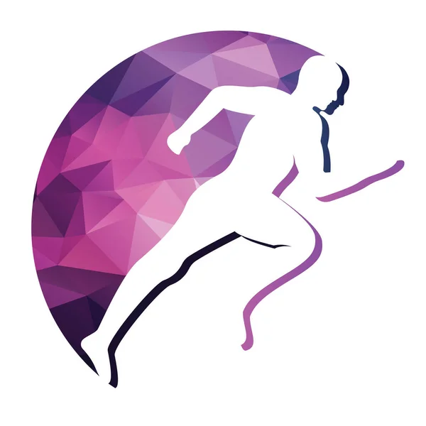 Conception Vectorielle Logo Course Marathon Courir Homme Vecteur Symbole — Image vectorielle