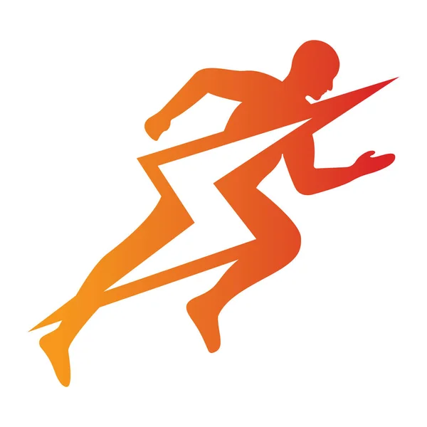 Running Marathon Logo Vector Design Hombre Corriendo Símbolo Vectorial — Vector de stock