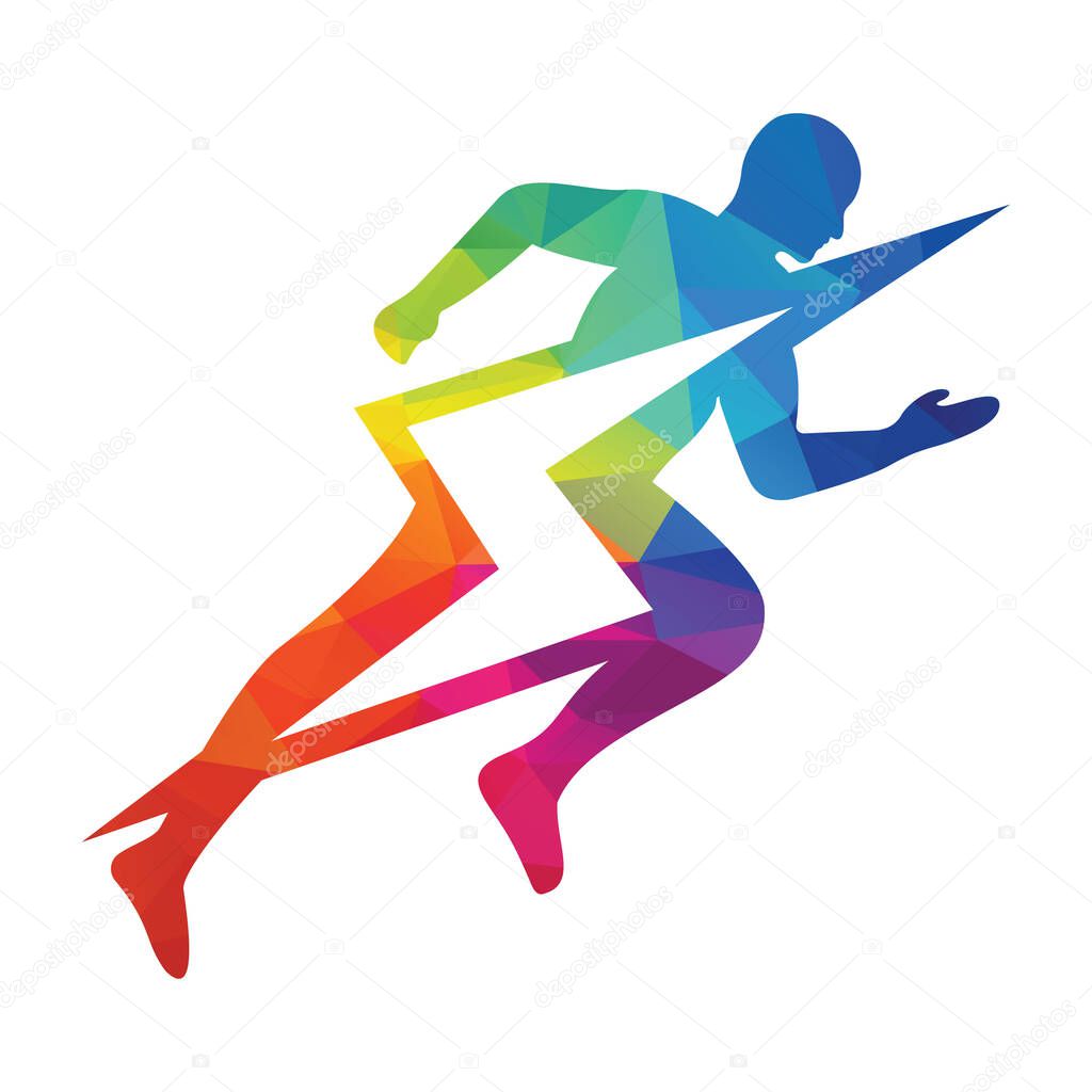Running and Marathon Logo Vector Design. Running man vector symbol.