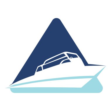 Yelkenli vektör logosu tasarımı. Yelkenli teknesi simgesi.