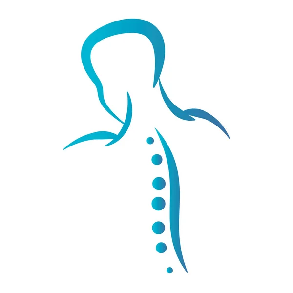 Chiropraktik Logo Design Vector Illustration Logo Des Menschlichen Rückenschmerzes Logo — Stockvektor