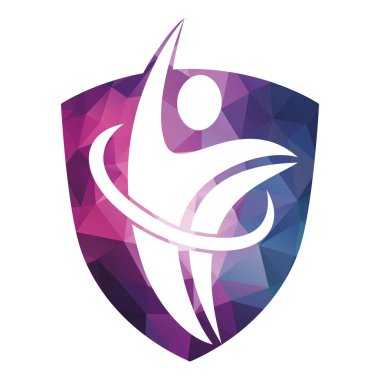 Human athlete in motion who crosses finish line and breaks through ribbon isolated logo vector.