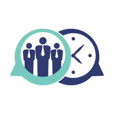 Buluşma Zamanı logosu tasarımı. İş tartışma zamanı konsept tasarımı.