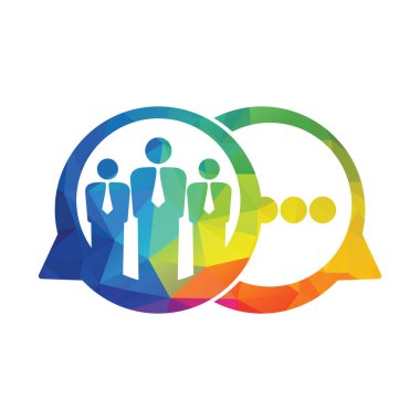 Business Chat Concept Logo Tasarımı. Sosyal Sohbet Logo Vektörü Tasarımı.
