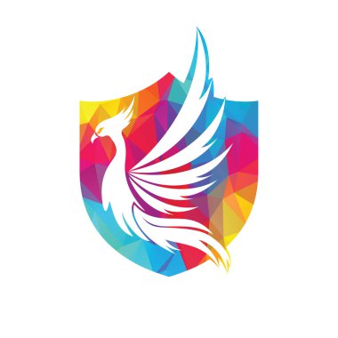 Phoenix Logo uçan kuş soyut tasarım vektör şablonu.