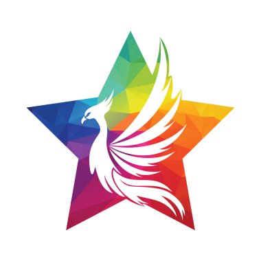 Phoenix Logo uçan kuş soyut tasarım vektör şablonu.