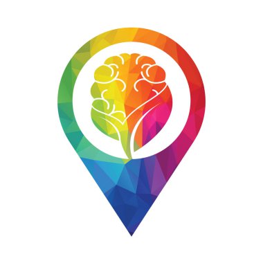 Beyin ve yaprak kombinasyon vektör tasarımı. Organik beyin logo vektör tasarımı.