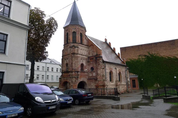 Église Gothique Sainte Gertrude Dans Vieille Ville Kaunas Lituanie Une — Photo