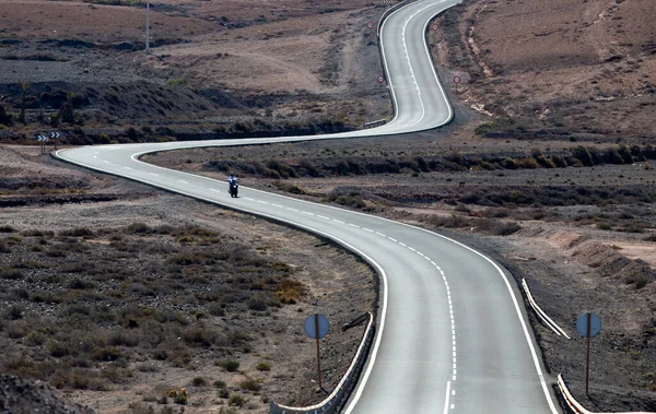 stock image  Beautiful road in the desert of Fuerteventura, Canary Islands at sunset