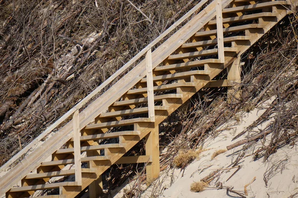 Drewniane Schody Wydmach — Zdjęcie stockowe