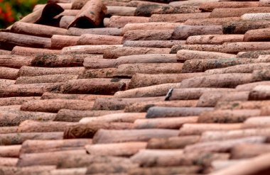 eski bir Akdeniz köyden taşlarla yapılmış Çatı Detayı