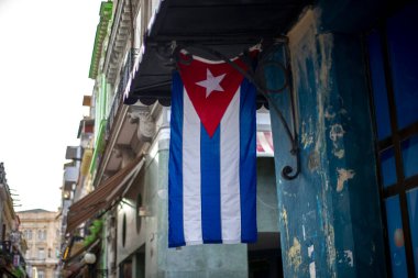 A Cuban flag in the wind
