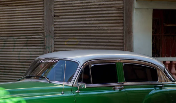 Деталі Машини Ретро Вулицях Міста Американські Автомобілі Кубі — стокове фото