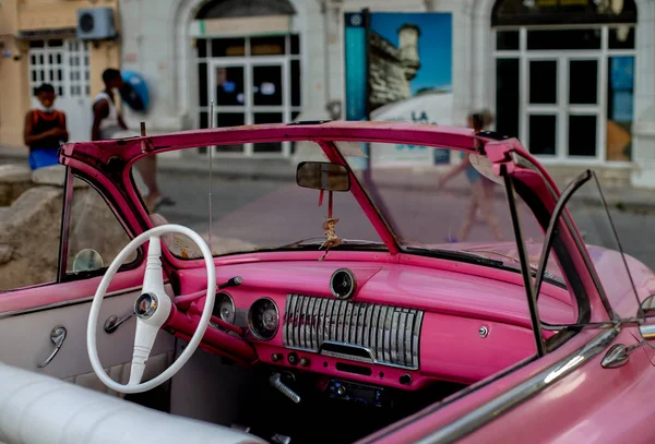 Detalhes Carro Retro Uma Rua Cidade Carros Americanos Cub — Fotografia de Stock