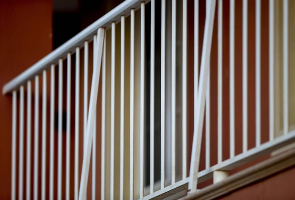 Escalier Extérieur Balustrades Blanches Détails Architecturaux — Photo