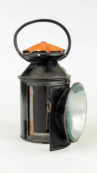 Stare Lampy Naftowej Białym Tle — Zdjęcie stockowe