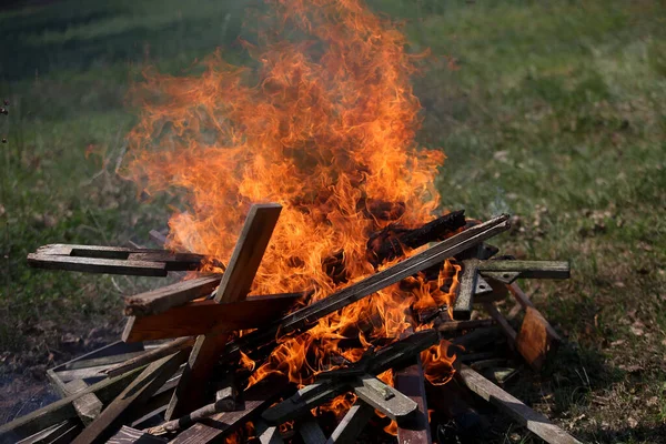 Ancient Traditions Burning Bonfires Cemeteries Old Crosses Were Burned Dead — ストック写真